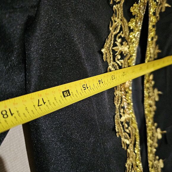 Cosplay Regency Blazer Black And Gold Embriodered Size Small-Medium Brooch Chain - Picture 6 of 10